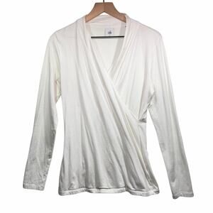 Cabi Long Sleeve Wrap Top White Women's size XS Business Casual